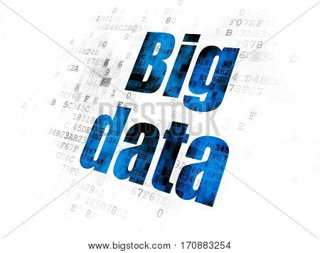 Data concept: Pixelated blue text Big Data on Digital background