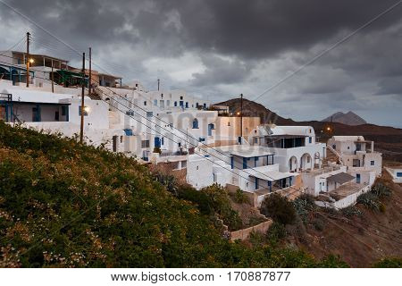 View of Chora village on Anafi island.