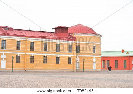 Old Mint building in St. Petersburg. Founded by Peter I in 1724 on the territory of the Peter and Paul Fortress.