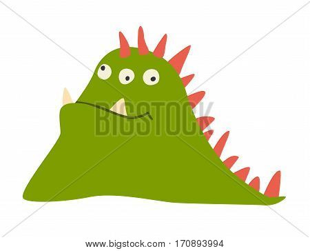 Monster vector. Kids cartoon toy colorful cute character. Vivid fabulous incredible creatures. appy cheerful monsters with lot of eyes. Isolated on white background