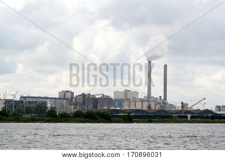 Factory Along River Ij
