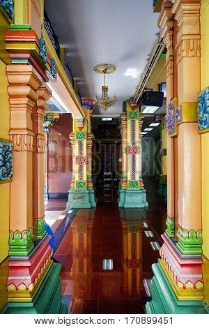 KUALA LUMPUR, JANUARY 10, 2017 - Sri Mahamariamman Indian Temple in Kuala Lumpur, Malaysia, Asia 