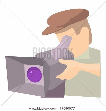 Film director icon. Cartoon illustration of film director vector icon for web