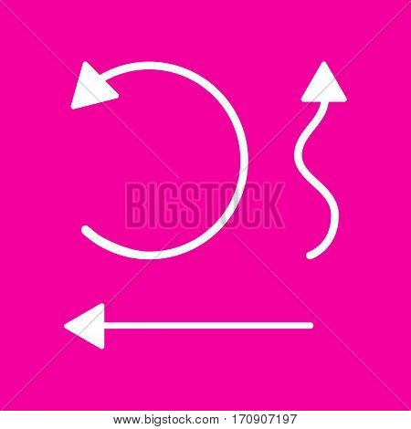 Simple set to Interface Arrows White icon at magenta background.