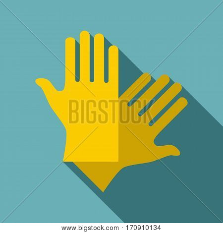 Latex gloves icon. Flat illustration of latex gloves vector icon for web