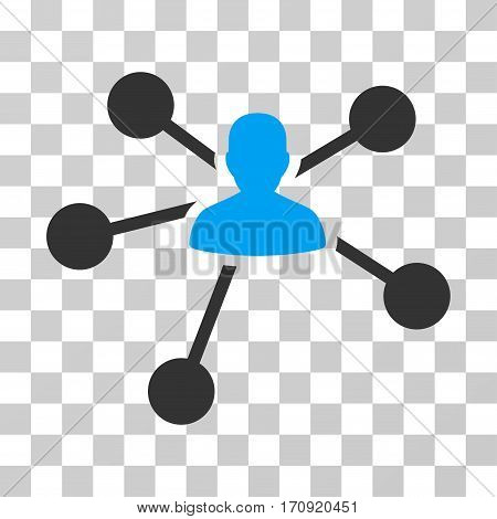 Person Relations icon. Vector illustration style is flat iconic bicolor symbol blue and gray colors transparent background. Designed for web and software interfaces.