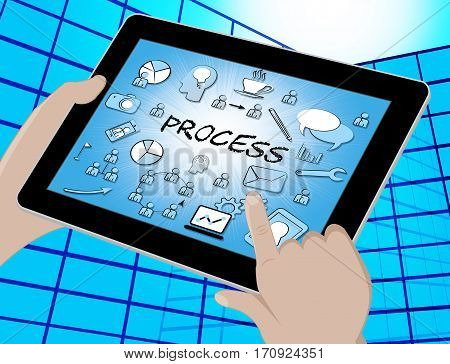 Process Icons Means Proceedure Method 3D Illustration