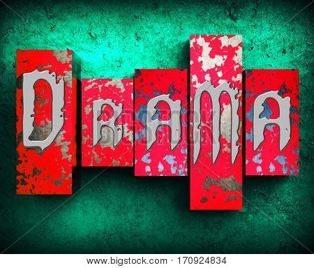 Drama Blocks Displays Dramatic Theater 3D Illustration