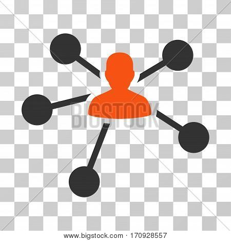 Person Relations icon. Vector illustration style is flat iconic bicolor symbol orange and gray colors transparent background. Designed for web and software interfaces.