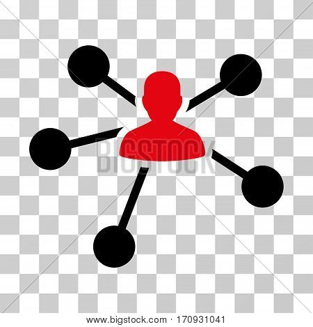 Person Relations icon. Vector illustration style is flat iconic bicolor symbol intensive red and black colors transparent background. Designed for web and software interfaces.