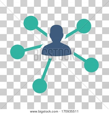 Person Relations icon. Vector illustration style is flat iconic bicolor symbol cobalt and cyan colors transparent background. Designed for web and software interfaces.