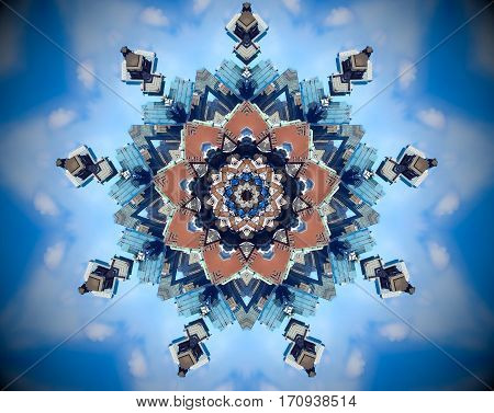 Abstract City Mirror Mandala