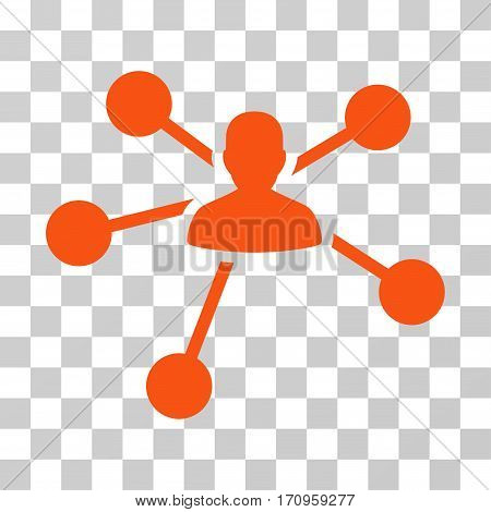 Person Relations icon. Vector illustration style is flat iconic symbol orange color transparent background. Designed for web and software interfaces.