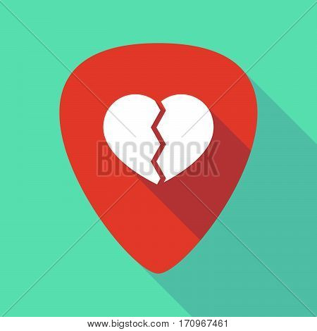 Long Shadow Guitar Pick With A Broken Heart
