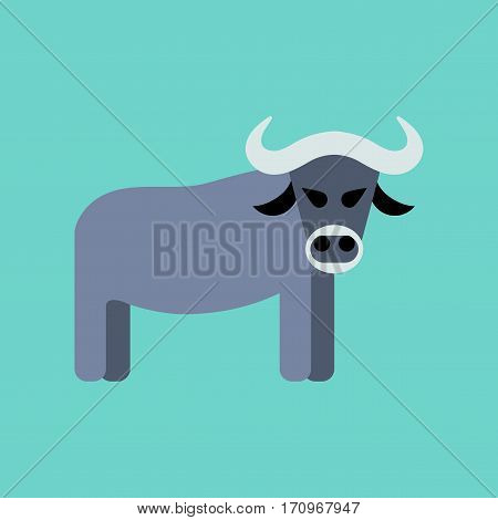 flat icon on stylish background cartoon bull