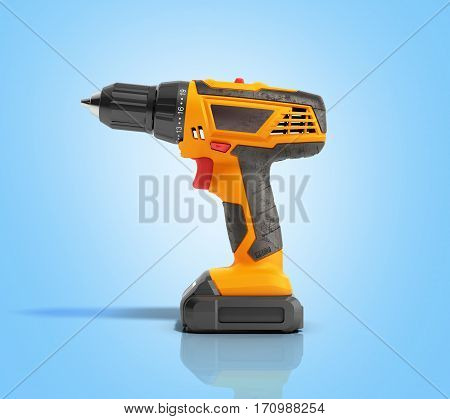 Combi Drill Impact Drill And Screw Driver On Blue Background 3D Render
