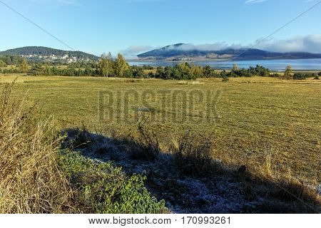 Amazing Autumn panorama of Batak Reservoir, Pazardzhik Region, Bulgaria