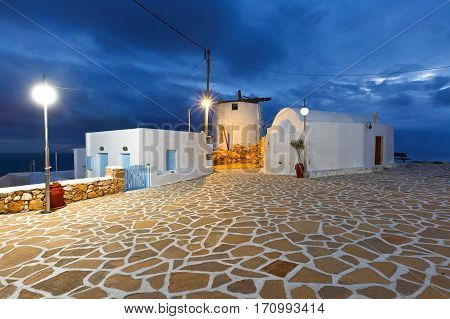 Square in Chora village on Anafi island.