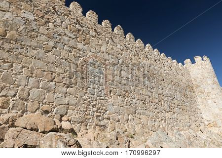 Avila (Castilla y Leon Spain): the famous medieval walls surrounding the city