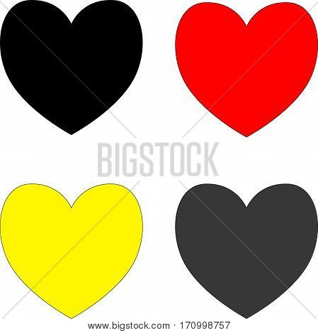 Valentine heart simbol of love simple four colors