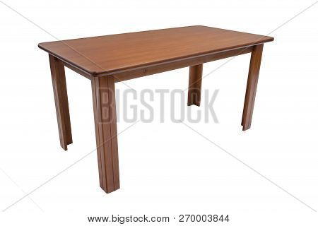 Table Wood On Isolated White Background