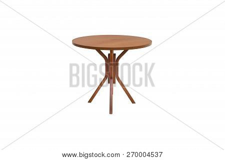 Table Wood On Isolated White Background
