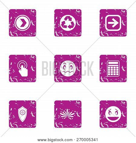 Special Purpose Technology Icons Set. Grunge Set Of 9 Special Purpose Technology Icons For Web Isola