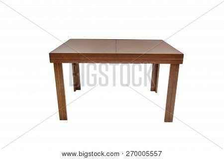 Table Wood On Isolated White Background