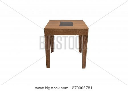 Table Wood On Isolated White Background
