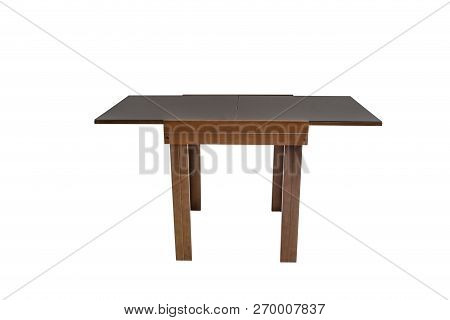 Table Wood On Isolated White Background