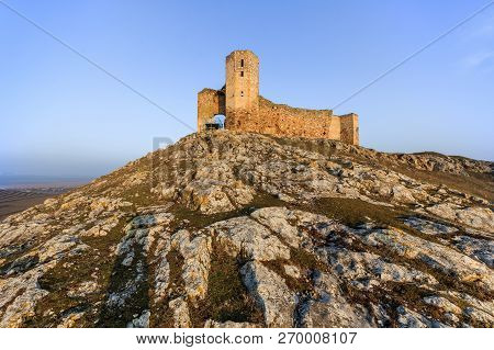 Ruins Of Ancient Enisala Royal Castle In Dobrogea, Romania