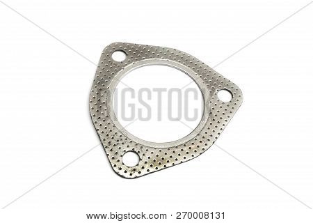 Paronite Gasket For Car Silencer Isolated On White