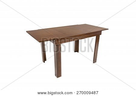 Table Wood On Isolated White Background
