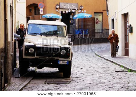 LOVERE, ITALY, 22 OCTOBER, 2018: Street scene in Lovere, Iseo Lake, Italy