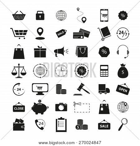 Set Of Shopping 42 Icons The Finance Business