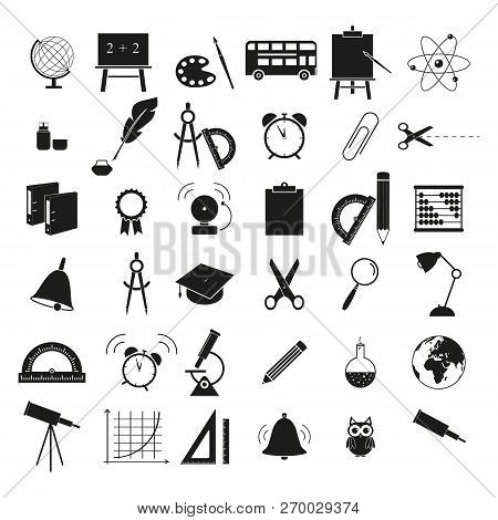 Set Of Back To School 36 Icons Study