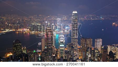 Victoria peak, Hong Kong, 08 November 2018:- Hong kong night