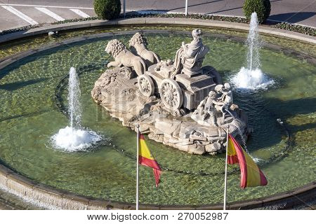Madrid, Spain - January 24, 2018:  View From The Terrace Of Cybele Palace (palacio De Cibeles), Madr