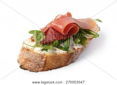 Traditional spanish tapas on white background
