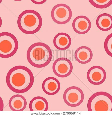 Seamless Colorful Pattern With Stylized Doughnuts, Donuts, Circles Vector Texture Background