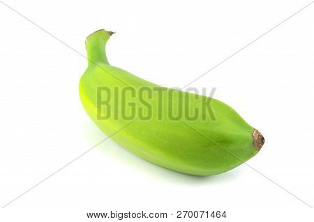 Green Bananas Isolated / Fresh Raw Bananas Green Isolated On White Background