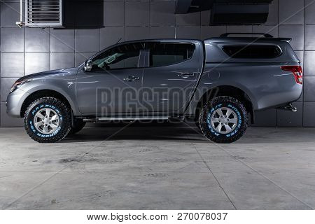 Novosibirsk, Russia - November 20, 2018: Mitsubishi L200, Side View. Photography Of A Modern Car On 