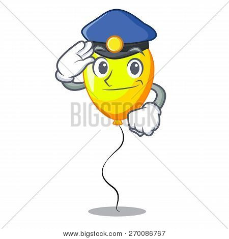 Police Yellow Balloon Cartoon In Shape Illustration