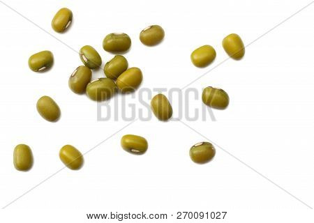 Mung Beans Isolated On White Background. Top View