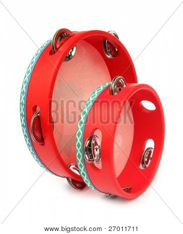 Tambourines red big and small
