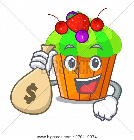 With Money Bag Cupcake Shape Cartoon The Delicious One