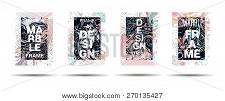 Marble Texture Dynamic Frame Vector Design. Suminagashi Liquid Paint Technical Ad, Music Poster, Mot