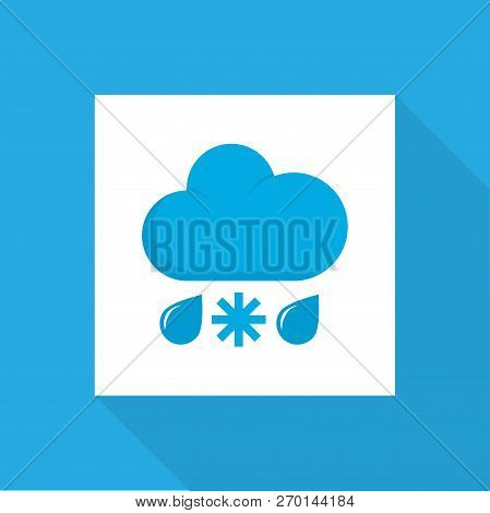 Rain-snow Icon Flat Symbol. Premium Quality Isolated Drizzles Element In Trendy Style.