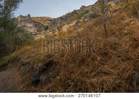 Ihlara Valley In Cappadocia. Ihlara Valley, Peristrema Monastery Or Ihlara Gorge Is The Most Famous 