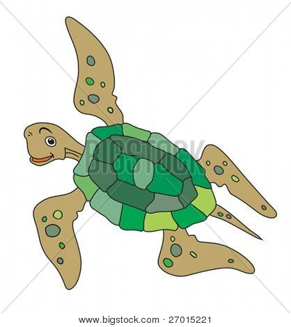 Sea Turtle cartoon vector illustration